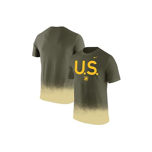 Nike Mens Olive Army Black Knights 1st Armored Division Old Ironsides Rivalry Splatter T-shirt