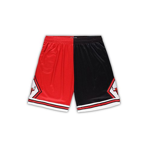 Mitchell & Ness Mens Red Black Chicago Bulls Big and Tall Hardwood Classics Split Swingman Shorts