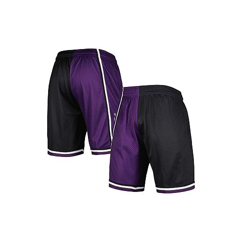Mitchell & Ness Mens Black Purple Sacramento Kings Hardwood Classics 2000 Split Swingman Shorts
