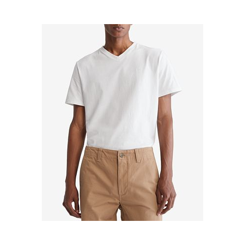 Calvin Klein Mens Smooth Cotton Solid V-Neck T-Shirt