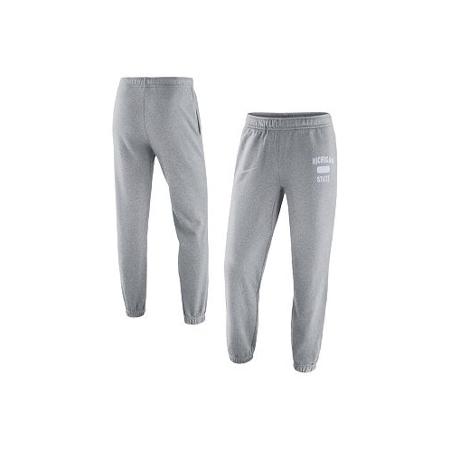 Nike Mens Heathered Gray Michigan State Spartans Saturday Fleece Pants
