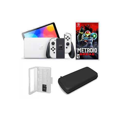 Nintendo Switch OLED in White with Metroid Dread & Accessories