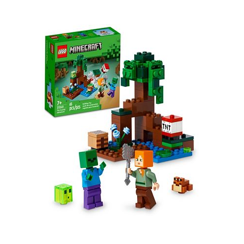 LEGO Minecraft The Swamp Adventure 21240 Toy Building Set with Alex Zombie Slime Block and Frog Figures