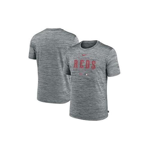 Nike Mens Heather Gray Cincinnati Reds Authentic Collection Velocity Performance Practice T-shirt