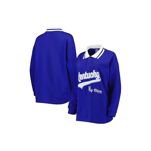 Gameday Couture Womens Royal Kentucky Wildcats Happy Hour Long Sleeve Polo Shirt