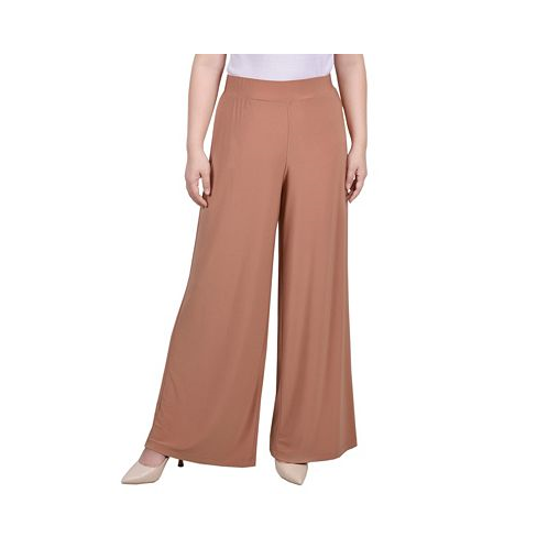 NY Collection Petite Mid Rise Pull On Wide-Leg Palazzo Pant In Petite & Petite Short