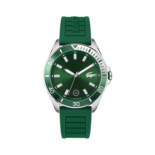 Lacoste Mens Tiebreaker Green Silicone Strap Watch 43mm