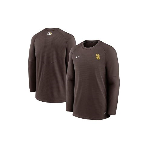 Nike Mens Brown San Diego Padres Authentic Collection Logo Performance Long Sleeve T-shirt