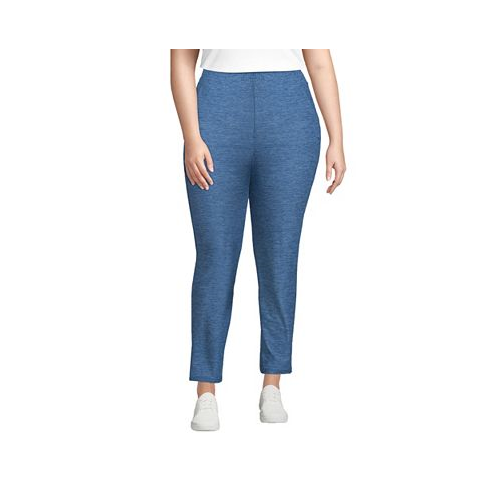 Lands End Plus Size Active High Rise Soft Performance Refined Tapered Ankle Pants