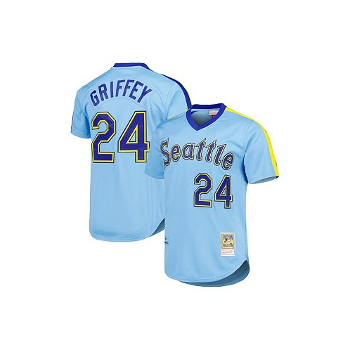 Mitchell & Ness Mens Ken Griffey Jr. Light Blue Seattle Mariners Cooperstown Collection Authentic Jersey