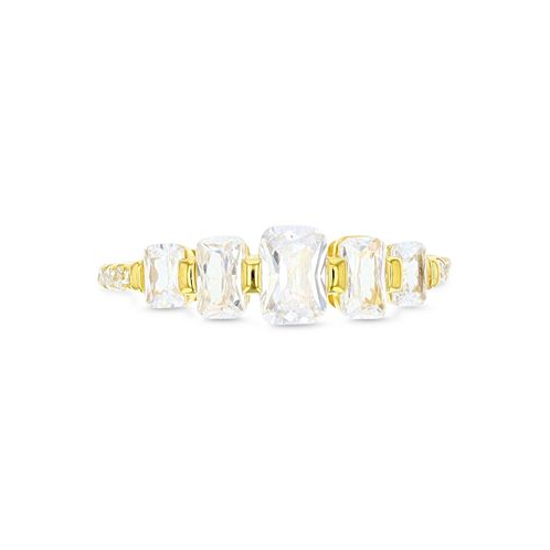 Macys Cubic Zirconia Graduated Statement Ring in 14k Gold-Plated Sterling Silver