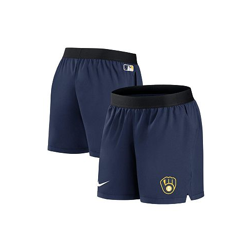 Nike Womens Navy Milwaukee Brewers Authentic Collection Team Performance Shorts