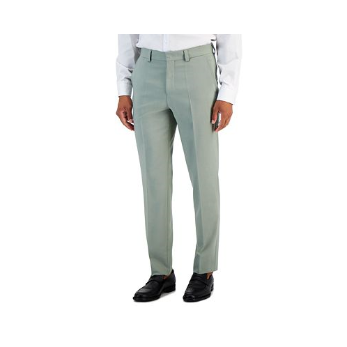 HUGO Mens Modern-Fit Celery Green Suit Pants