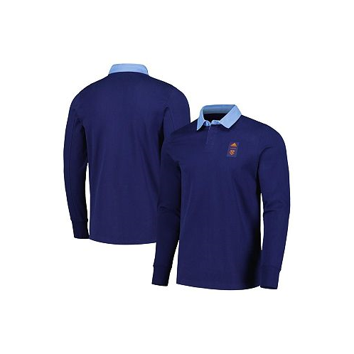 Adidas Mens 2023 Player Navy New York City FC Travel Long Sleeve Polo Shirt