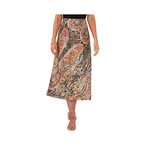 1.STATE Womens Printed A-Line Midi Skirt
