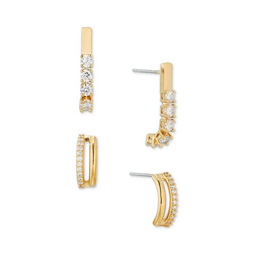 AVA NADRI 18k Gold-Plated 2-Pc. Set Cubic Zirconia J-Hoop Earrings