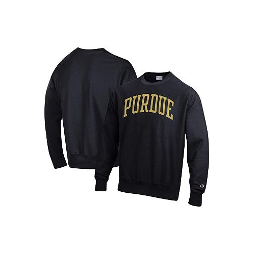 Champion Mens Black Purdue Boilermakers Arch Reverse Weave Pullover Sweatshirt