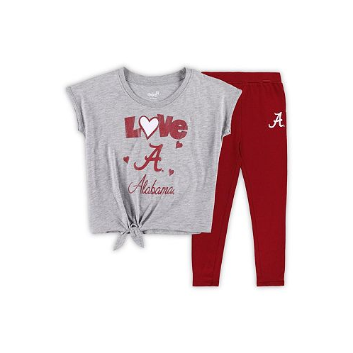 Outerstuff Toddler Boys Heather Gray Crimson Alabama Crimson Tide Forever Love Team T-shirt and Leggings Set