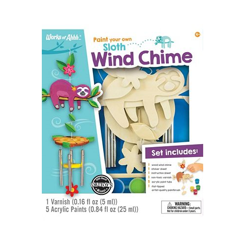 MasterPieces Puzzles Works of Ahhh... aft Set - Sloth Wind Chime Classic Wood Paint Kit