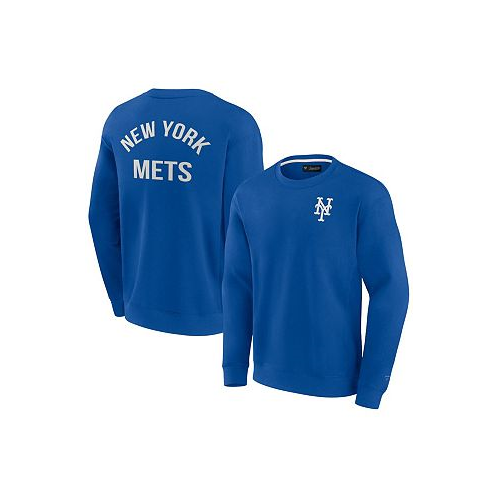 Fanatics Signature Mens and Womens Royal New York Mets Super Soft Pullover Crew Sweatshirt
