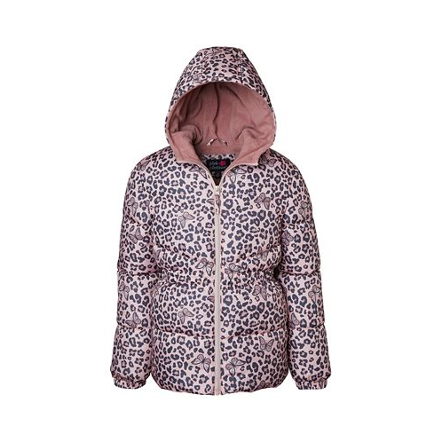 Wippette Pink Platinum Big Girls Butterfly-Animal-Print Hooded Puffer Jacket
