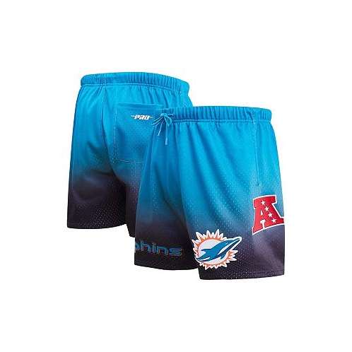 Pro Standard Mens Black Aqua Miami Dolphins Ombre Mesh Shorts