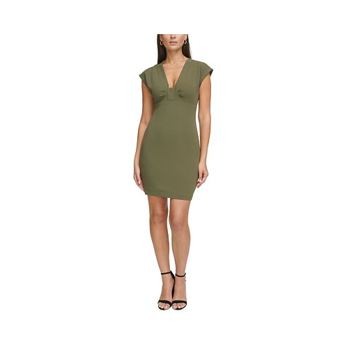 GUESS Womens Cap-Sleeve Bodycon Dress