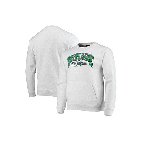 League Collegiate Wear Mens Heathered Gray Notre Dame Fighting Irish Upperclassman Pocket Pullover Sweatshirt
