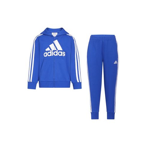 Adidas Little Boys Hooded French Terry Jacket and Jogger Pants 2-Piece Set