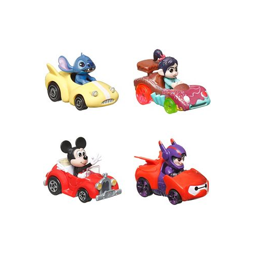 Racerverse Set of 4 Die-Cast Hot Wheels Cars with Pop Culture Characters as Drivers Assortment