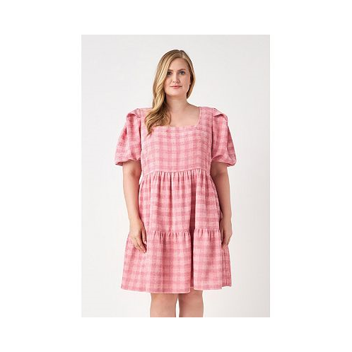 English Factory Plus Size Tweed Babydoll Dress