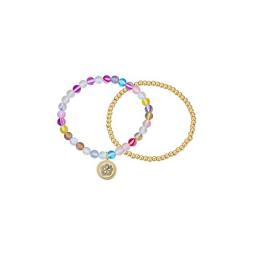 Disney Unwritten Multi Color Glass Beads Little Mermaid Family is a Treasure Beaded Stretch 2-Piece Set Bracelet