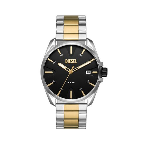 Diesel Mens Ms9 Three Hand Date Two-Tone Stainless Steel Watch 44mm