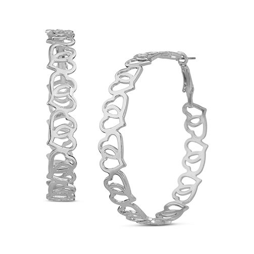 Kensie Large Heart Cutout Hoop Earrings 2.28