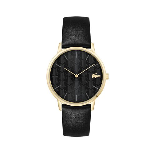 Lacoste Mens Crocorigin Quartz Black Leather Strap Watch 40mm