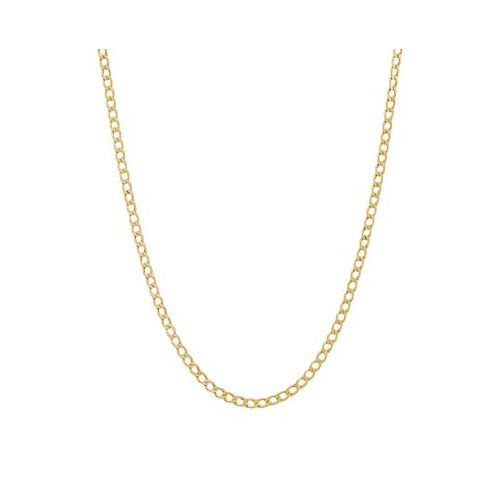 Italian Gold Childrens Curb Link Chain Necklace in 14k Gold 14 + 2 extender