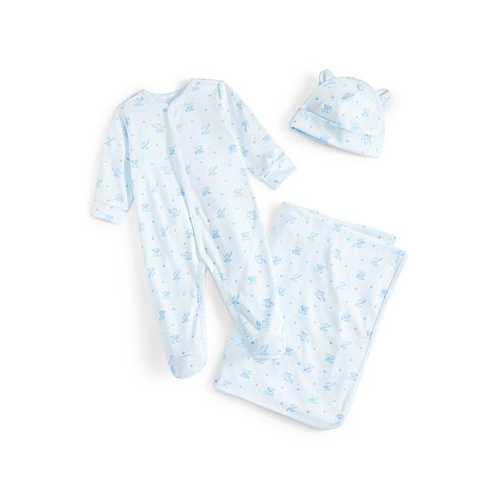 First Impressions Baby Boys or Baby Girls Coverall Hat and Blanket 3 Piece Gift Box Set