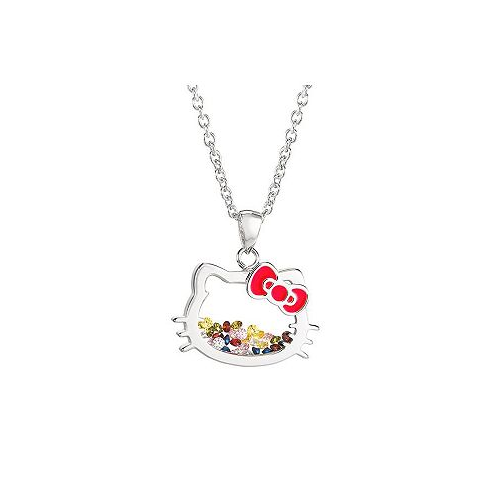 Hello Kitty Silver Plated Shaker Pendant Necklace 18