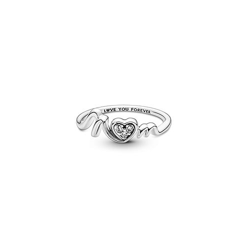 Pandora Cubic Zirconia Moments Mom Pave Heart Ring