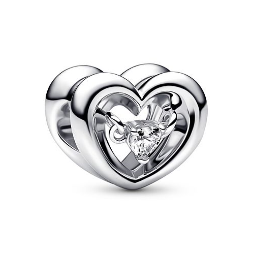 Pandora Cubic Zirconia Radiant Heart Floating Stone Charm