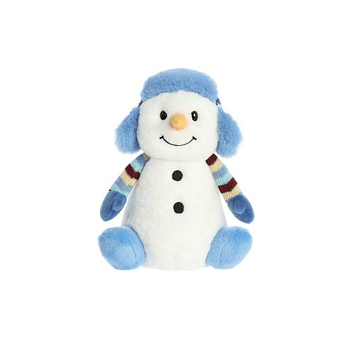 Aurora Medium Land of Lils Snowman Holiday Festive Plush Toy White 9.5