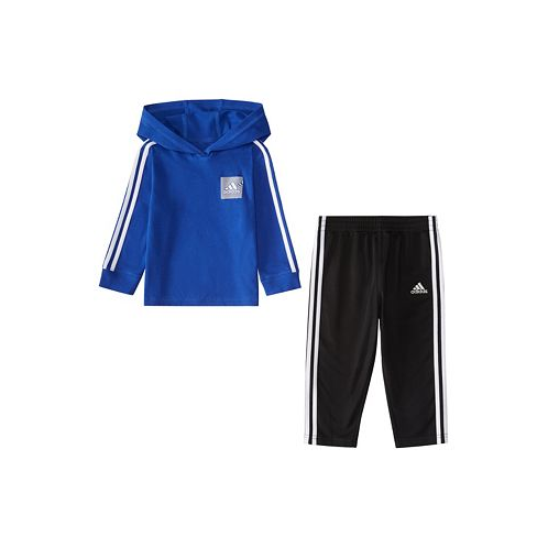 Adidas Baby Boys Long Sleeve Hooded Shirt and Pants 2 Piece Set