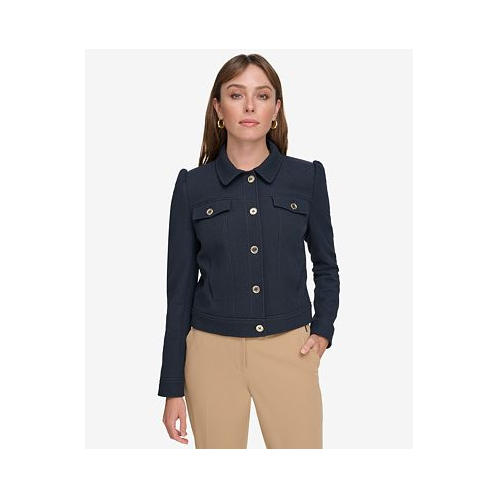 Tommy Hilfiger Womens Long-Sleeve Button-Front Jacket