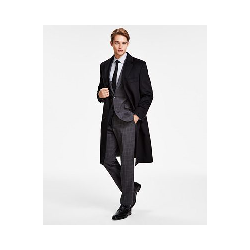 Michael Kors Mens Classic-Fit Solid Wool Blend Overcoats