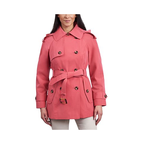 London Fog Womens Double-Breasted Belted Trench Coat