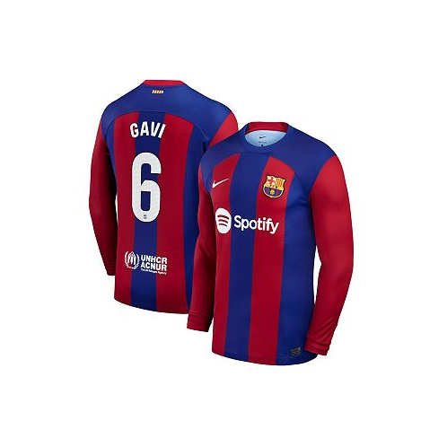 Nike Mens Gavi Royal Barcelona 2023/24 Home Stadium Replica Long Sleeve Player Jersey