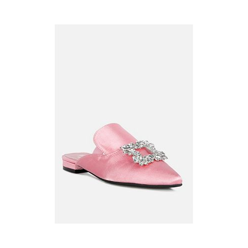 Rag & Co PERRINE Womens Diamante Brooch Slip On Mules