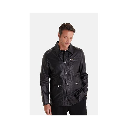 Furniq UK Mens Genuine Leather Jacket Black