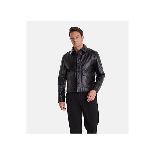 Furniq UK Mens Leather Jacket Nappa Black