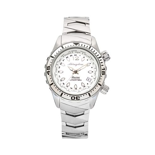 Abingdon Co. Womens Marina Divers Multifunctional Titanium Bracelet & White Silicone Strap Watch 40mm